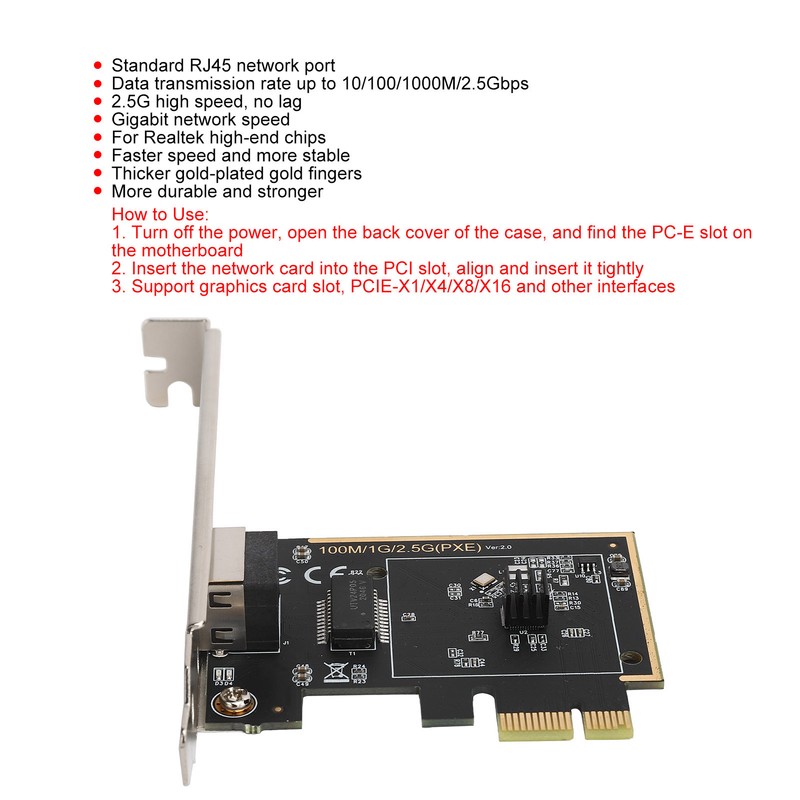 EDUP EPAC9635B 2.5Gbps PCIE Gigabit Adapter 3000M Wired Network Card
