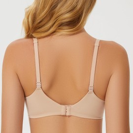 MELENECA Women's Push Up Bralettes Seamless Padded Wireless Bra with Support and Lift Beige 40A