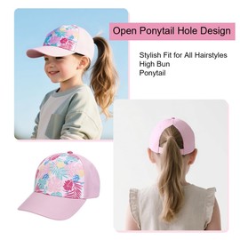 XFSRG Leoprint Sun Hat Kids Girls Fashionable Baseball Cap Girls for Summer Cap Kids Girls for Outdoor Activities (DE/NL/SE/PL, Alpha JASPO, One Size, Pink)