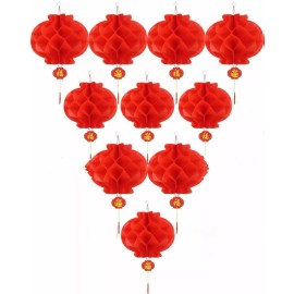 ASIAN HOME Red Paper Lantern Hanging Lanterns for Chinese Spring Festival,...