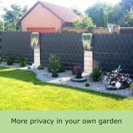 workingHOUSE Polyrattan Privacy Screen Strips for Double Bar Mesh - Weatherproof Strips for Fence, Balcony and Terrace 255cm Length x 19cm Height (Dark Brown)