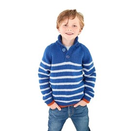 King Cole Mens & Boys DK Knitting Pattern Striped or Plain Sweater (5939)