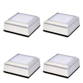 vskikris Museum-Style Lighting Base for Feng Shui Crystals - USB/Battery Operated LED Platform for Window Display & Tabletop Decor set of 4