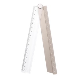 HARFINGTON Folding Straight Ruler 30cm Metric Aluminum Alloy Protractor Foldable Angle Ruler Geometric Measuring Tool for Architects Artists Office, Gold Tone