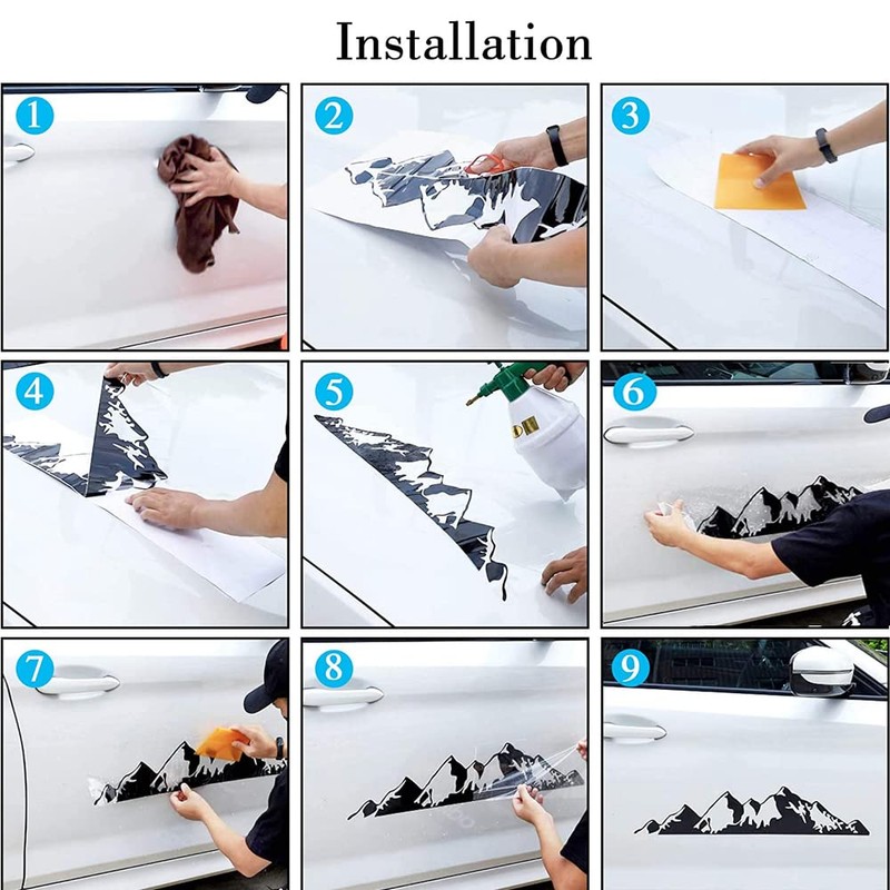 Baceyong Car Body Sticker Black Mountain PVC Car Sticker