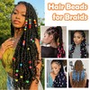 300PCS Mix Blue Large Hair Beads for Braids with Quick