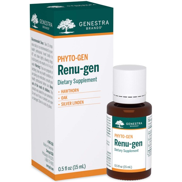Genestra Brands Renu-gen | Hawthorn, Oak, and Silver Linden Herbal Supplement | 0.5 fl. oz.