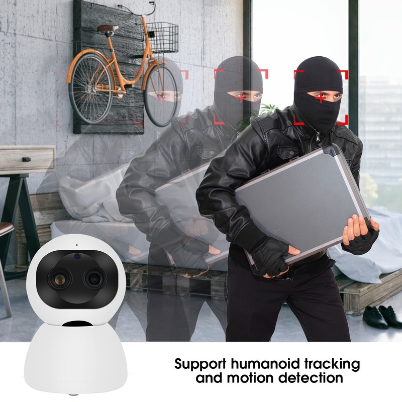 1080P Wifi PTZ Camera Dual Lens Motion Detection 2‑Way Audio
