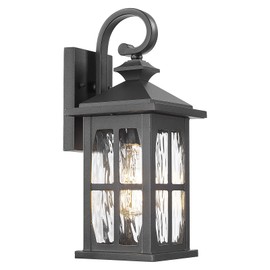 Darkaway Outdoor Light Fixtures Wall Mount, Outside Wall Lights Exterior Lighting Fixture with Water Ripple Glass Outdoor Wall Sconce for House Porch Hallway Garage Front Door