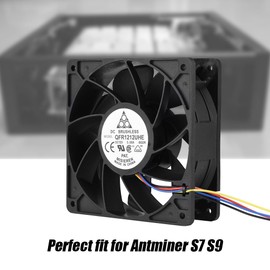 Antminer Cooling Fan,ASHATA 12V 5.0A 7500RPM Cooling Fan Replacement 4 Pin Connector for Antminer S7 S9