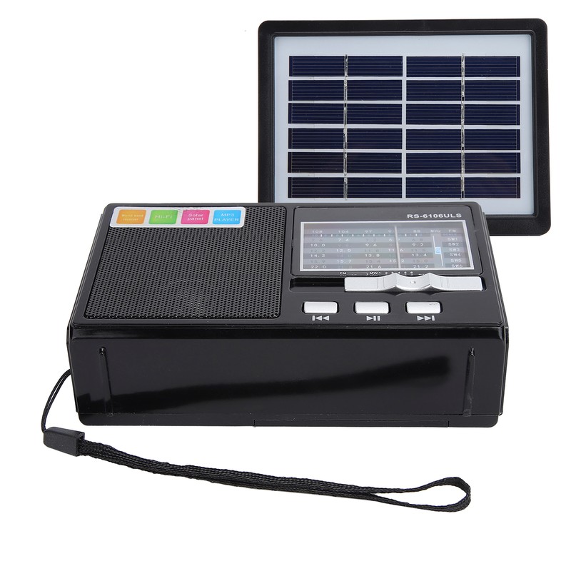 Solar Charging Radio Portable Radio with Emergency LED Flashlight Support