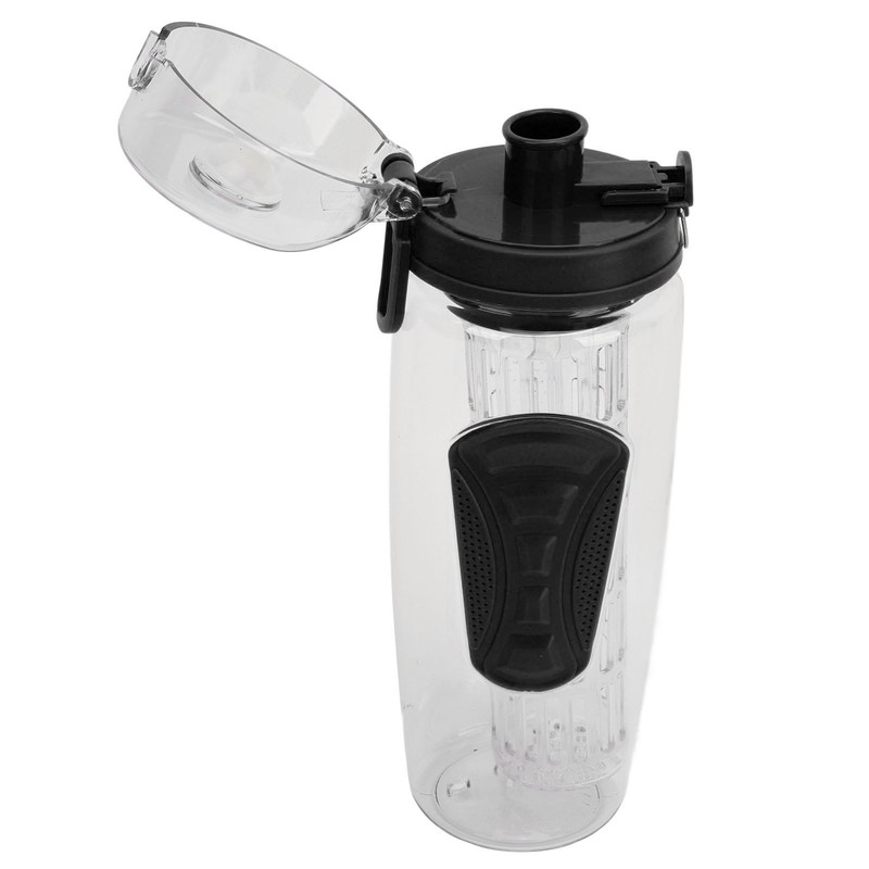 Fruit Infuser Water Bottle Anti Slip Grip Flip Top Lid