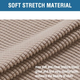 H.VERSAILTEX Stretch Dining Chair Covers Set of 4 Chair Covers for Dining Room Parsons Chair Slipcover Chair Protectors Covers Dining, Feature Textured Checked Jacquard Fabric, Sand