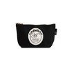 initial embroidered pouch, Black