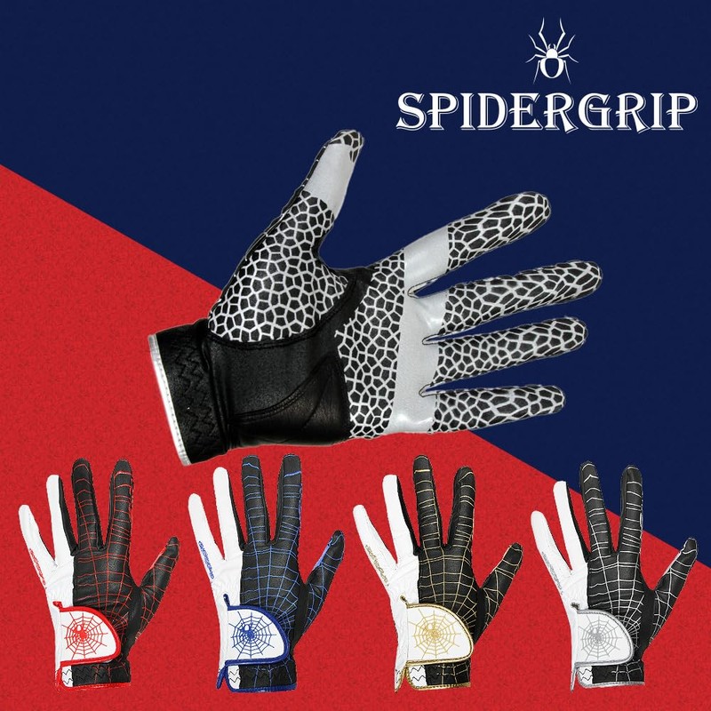 SpiderGrip Golf Glove Men's Left Hand - Silver/SpiderGrip Nonslip Golf