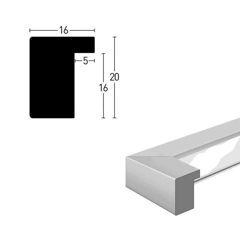 Nielsen Accent Wood Black Frame A4 - Natural Glass