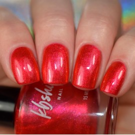 Berry & Bright Red Shimmer Nail Polish 0.5 oz Full Sized Bottle