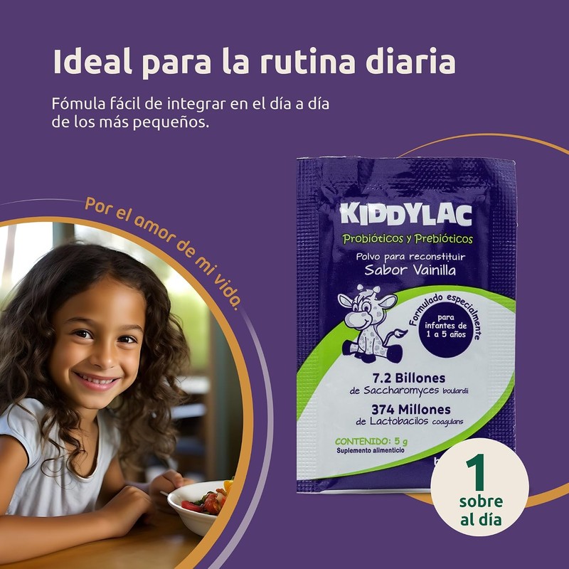 Biomiral Kiddylac Probioticos para Ninos, 6 Sobres de 5 g