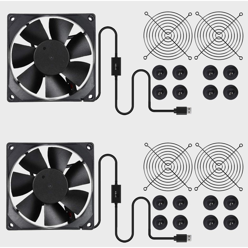 upHere PC Fan,80mm Silent USB Fan with 3 Adjustable Wind
