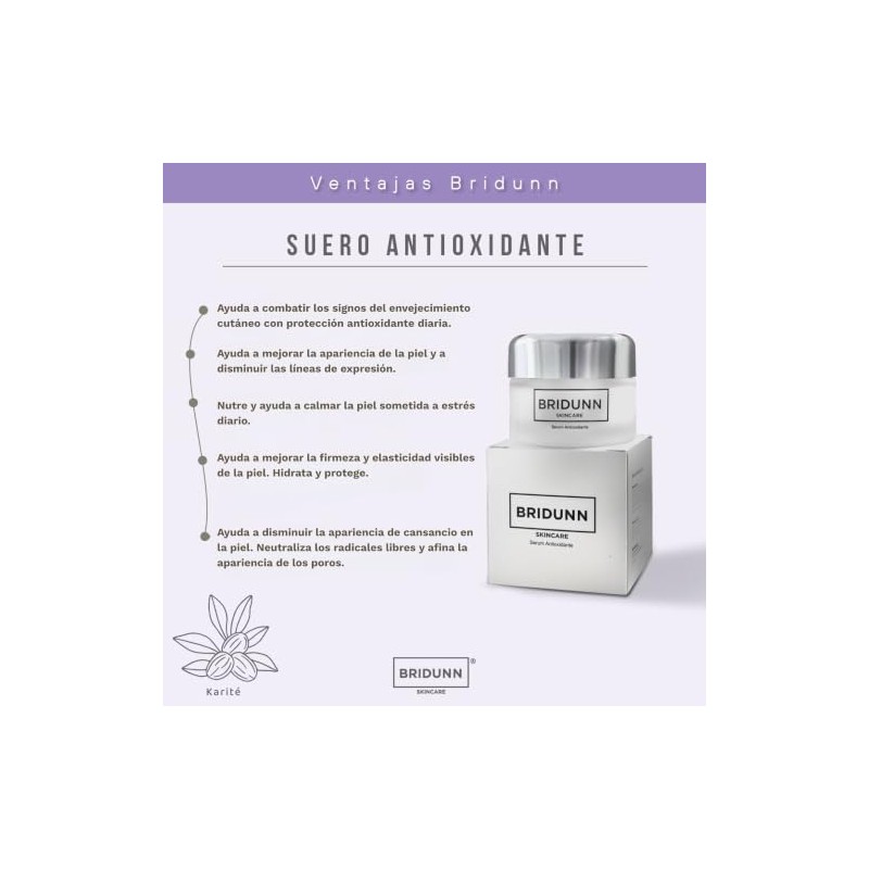 Bridunn Suero Facial Antioxidante con Vitamina E 30ml, Serum Antiedad