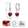 Philip Jones Carnelian Gemstone Heart Charm Hoop Earrings
