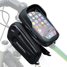 ROCKBROS Frame Bag Bicycle Bag Handlebar for Smartphone Touchscreen with Light Protection and Side Pockets for Mountain Bikes, Road Bikes, E-Bikes