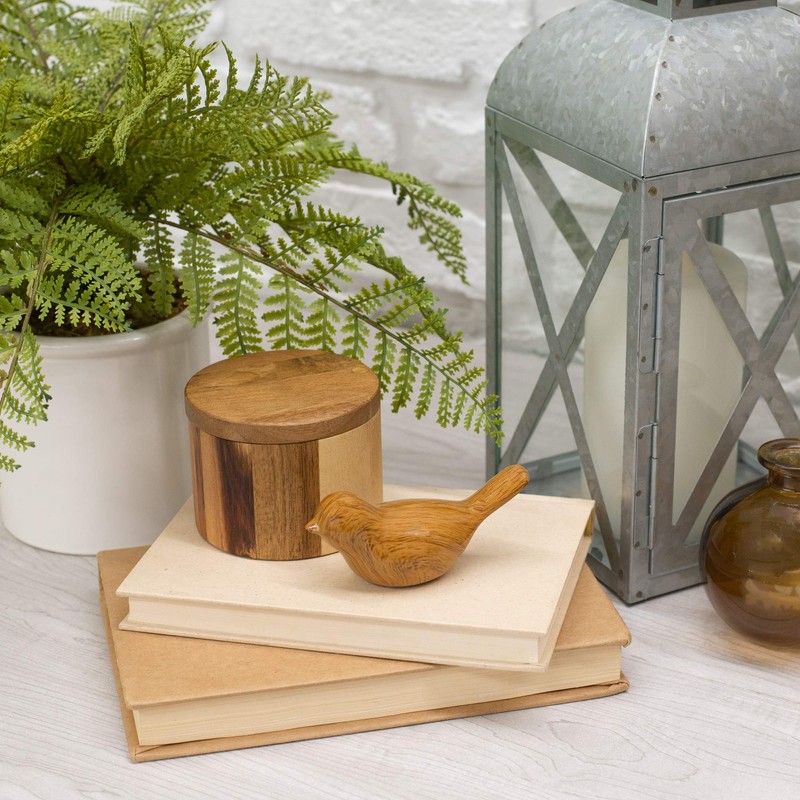 Natural Brown Shiny Comfort Bird 3 x 2 Resin Decorative