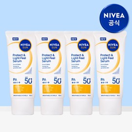 니베아 선 프로텍트 앤 라이트 필 퍼펙트 선 세럼 SPF50+ PA+++ 90ml 4개 Sun Protect and Light Fill Perfect Sun Serum SPF50+ PA+++ 90ml (Pack of 4)