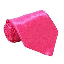Soophen NEW Mens Necktie SOLID Satin Neck Tie Hot Pink