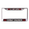 U.S. Army Sapper Combat Engineer Chrome License Plate Frame