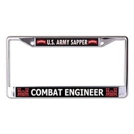 U.S. Army Sapper Combat Engineer Chrome License Plate Frame
