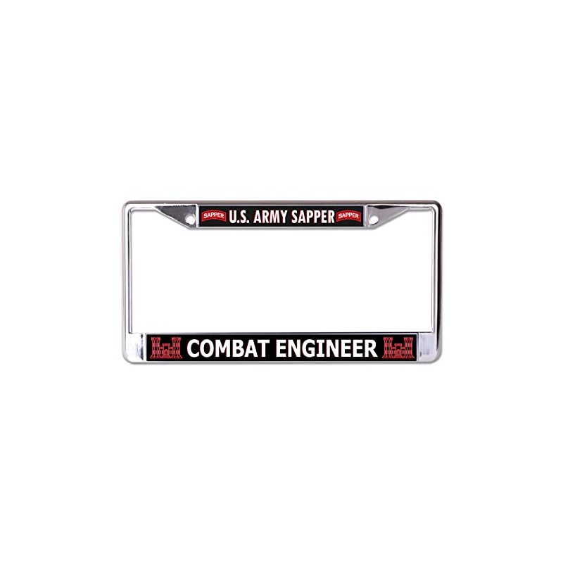 U.S. Army Sapper Combat Engineer Chrome License Plate Frame