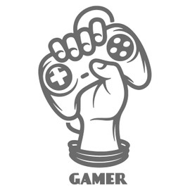 Player Hand Joystick Player Wall Decal Play Area Youth Room Decoration Sticker Wallpaper Boys Palyroom Bedroom Living Room Art Decoration Black 23 x 15 in