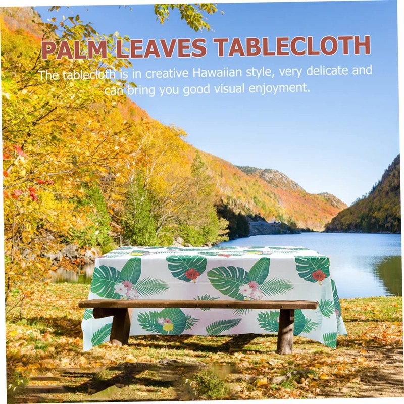 LABRIMP Elegant Tropical Palm Leaf Tablecloth Party Home Decor for