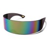 ShadyVEU 80s Futuristic Cyclops Mono Lens Mirrored Cyberpunk Visor Sunglasses