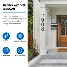 DEWEL 10 Inch House Numbers for Outside, Large Floating Modern House Address Numbers with Nail Kits Black Outdoor House Number Sign Civic Acrylic Door Street Adresse Civique (House Number 4)