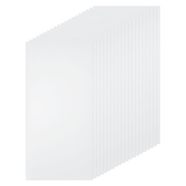 HARFINGTON 20pcs Clear Plastic Sheets 8" x 4" x 0.02" Transparent Flexible PVC Sheet Panels with Protective Paper for Signs DIY Display Projects Craft Picture Frames Painting