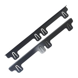 GENGLINKJ 2PCS Stainless Steel Stove Gap Covers, Stove Counter Gap Cover Heat Resistant Range Trim Kit Seals Spills, Adjustable Length 13.7" to 27.5" for Kitchen Oven Counter Side Gap (Black)