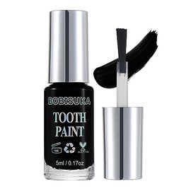 BOBISUKA Pintura de Dientes Negra, Solución Profesional de Maquillaje para Ennegrecimiento de Dientes - Segura, de Secado Rápido y Realista, Perfecta 