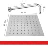 IML Regadera Cuadrada 20 Cm Acero Inox Y Tubo 40cm