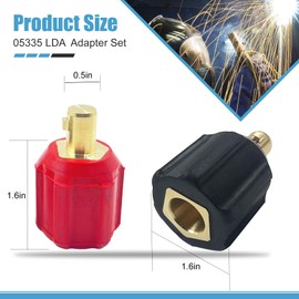 2Pack 05335 Welding Leads Adapter Set, Dinse-Type Machine Plug Connector, Welder Connectors Lenco or Tweco Style LC40 Male to Dinse Style Female,Welder Cable Terminal Adapter Replaces Miller