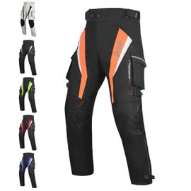 BYKR BYKR Motorcycle Pants for Men & Women Armored Cordura Overpants Enduro ATV Dual Sports Motocross Cargo Touring Adventure Pant (36WX34L, Orange), 32-40