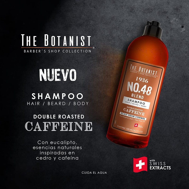 The Botanist Champú con Caffeina, 550 mililitro, 1