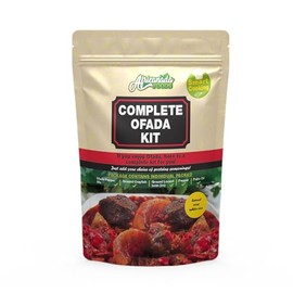 Africanada Foods Complete Ofada Kit with individual packed ofada pepper mix, locust beans, ground crayfish, red palm oil | Easy to Use | Smart Cooking