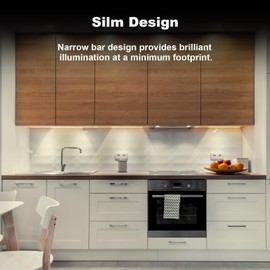 Under Cabinet Lights Plug-in Daylight White 4000K, Dimmable LED Under Cabinet Lighting, 4pcs 12 Inch Under-Counter Light Fixtures with Memory Function, Linkable LED Cabinet Light for Kitchen