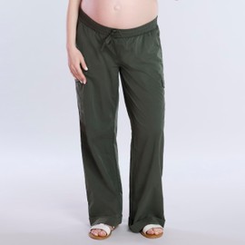 Motherhood Maternity Women's Under Belly Utility Cargo Pregnancy Pant, Deep Depths