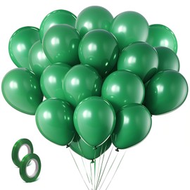 Green Balloons Dark Green Birthday Decorations 100 Pack 12 inch Round Party Balloons for Dark Green Themed Graduation Anniversary Christmas Birthday Party St Patricks Day Backdrop Decorations