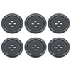 Pack of 6 Grey Sew on 20mm Round Buttons Flat