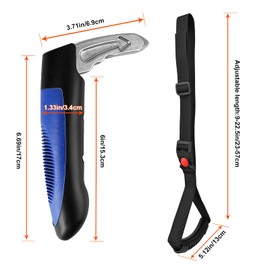 Yerbay - Tiradores de puerta de coche para personas mayores discapacitadas que entran y salen de vehículos, juego de pinzas de soporte portátil para vehículos (un mango y un anillo de agarre)