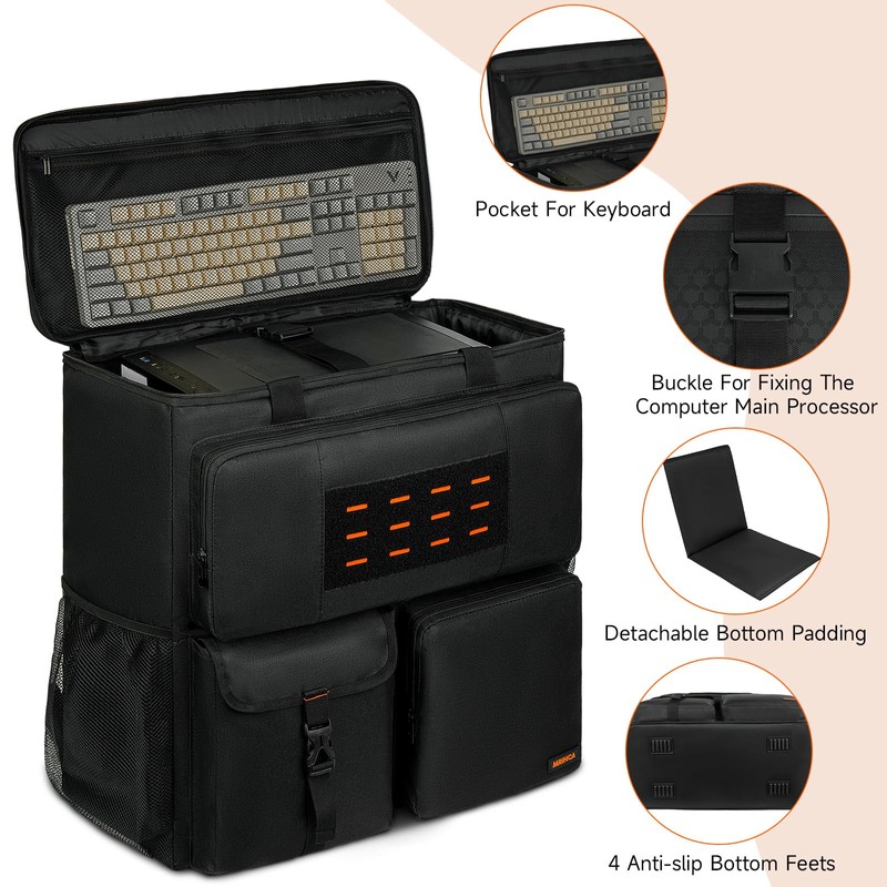 MRINCA Computer Desktop Tower Large Carrying Case, PC Travel Case